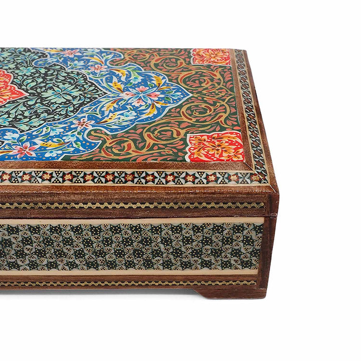 Handcrafted Hatem-Inlaid Wooden Box - WAAH268