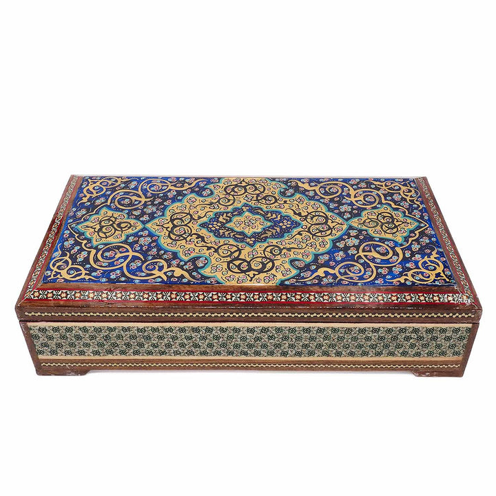Handcrafted Hatem-Inlaid Wooden Box - WAAH269