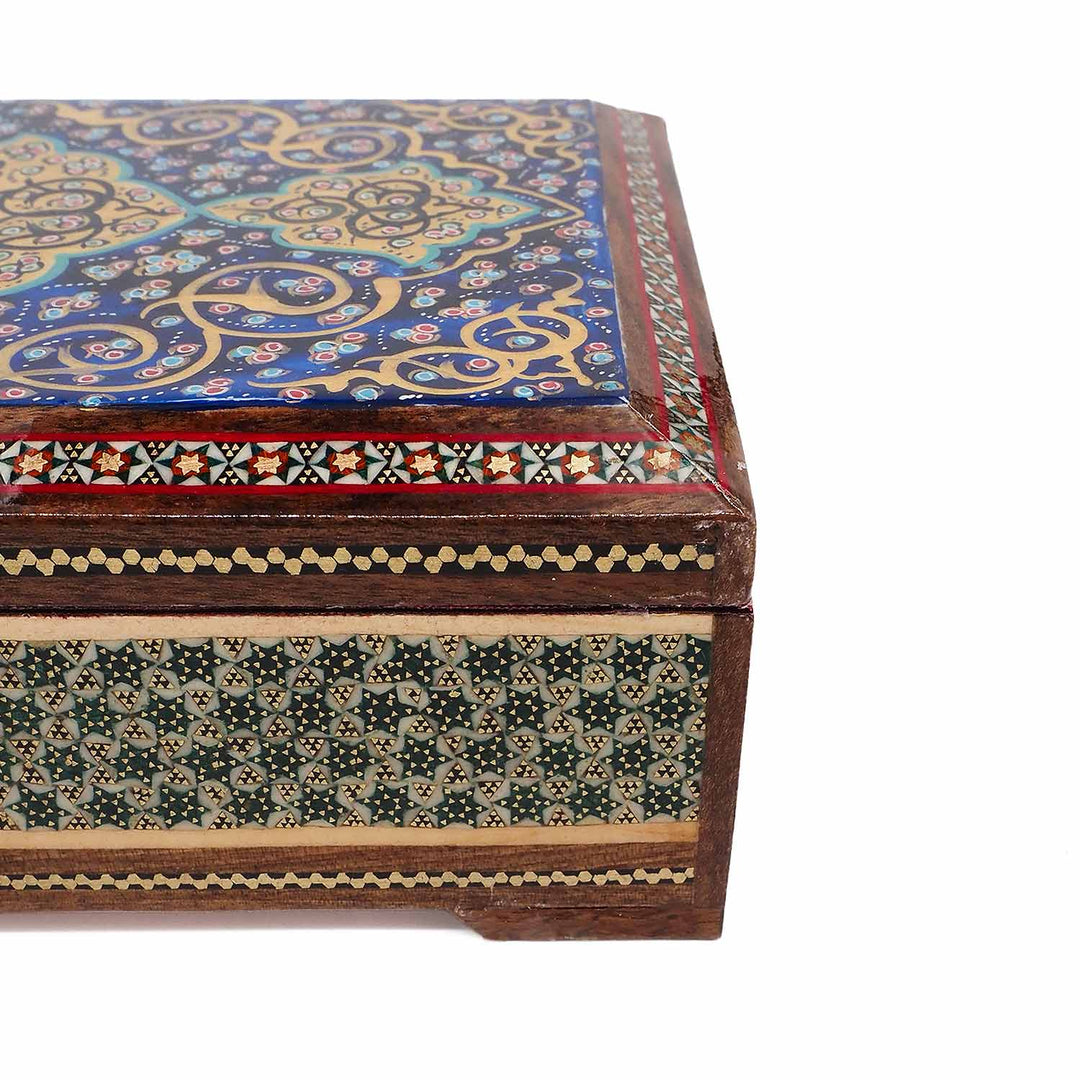 Handcrafted Hatem-Inlaid Wooden Box - WAAH269