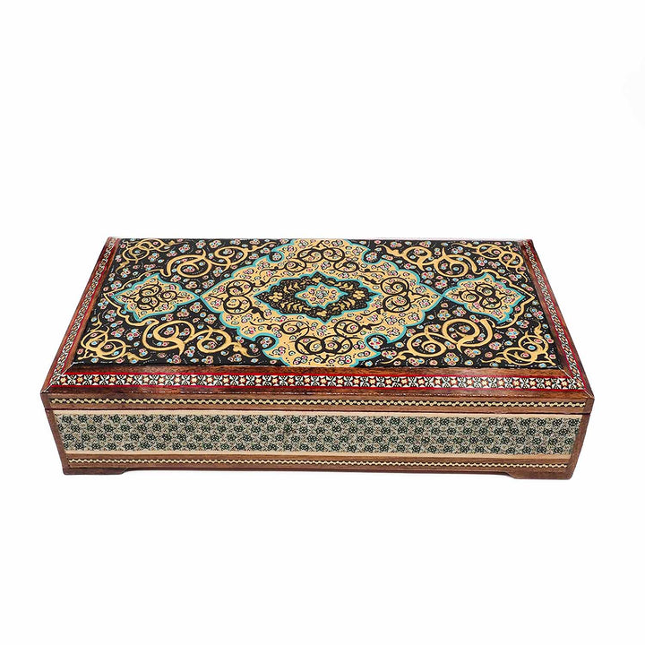 Handcrafted Hatem-Inlaid Wooden Box - WAAH270