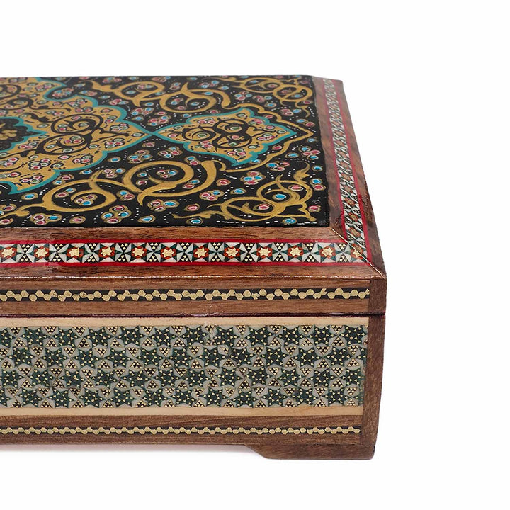 Handcrafted Hatem-Inlaid Wooden Box - WAAH270
