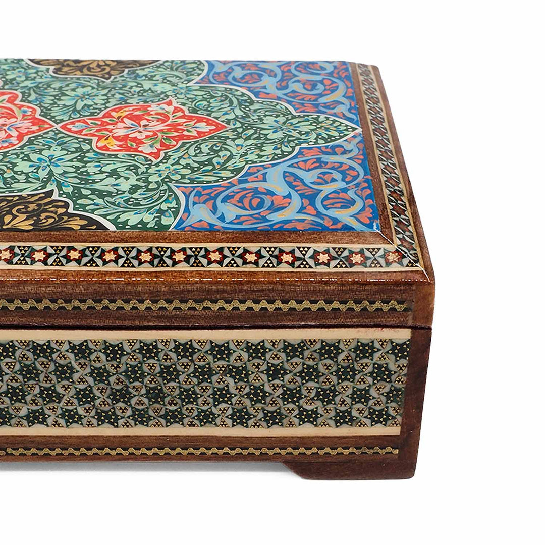 Handcrafted Hatem-Inlaid Wooden Box - WAAH271