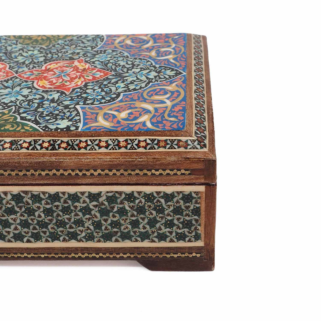 Handcrafted Hatem-Inlaid Wooden Box - WAAH272