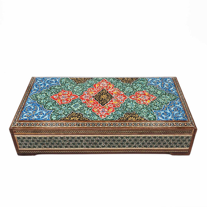 Handcrafted Hatem-Inlaid Wooden Box - WAAH273