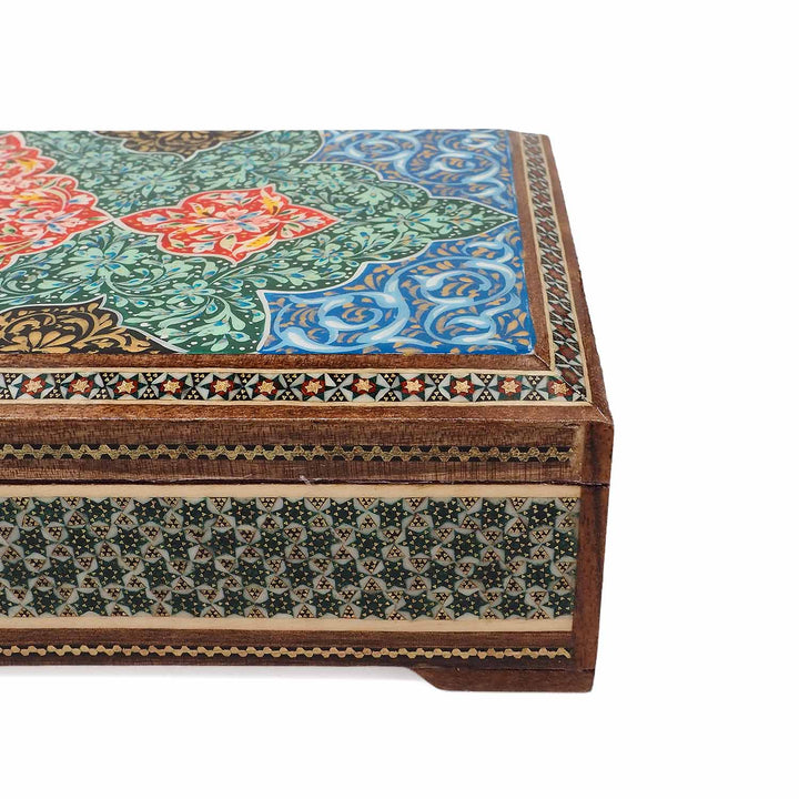 Handcrafted Hatem-Inlaid Wooden Box - WAAH273
