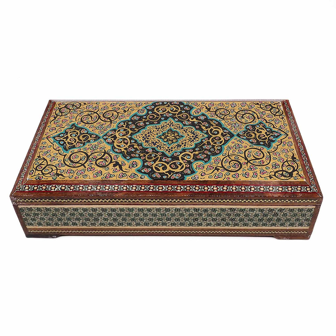 Handcrafted Hatem-Inlaid Wooden Box - WAAH274