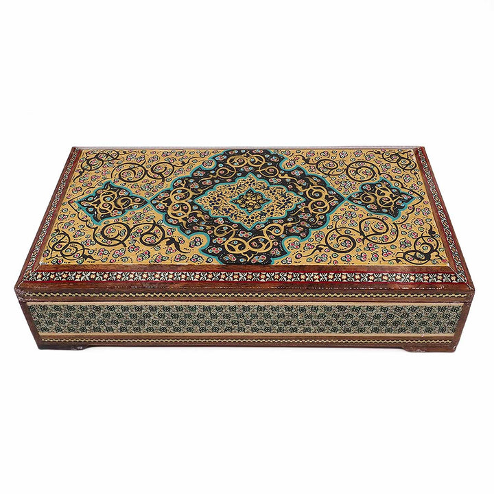 Handcrafted Hatem-Inlaid Wooden Box - WAAH274