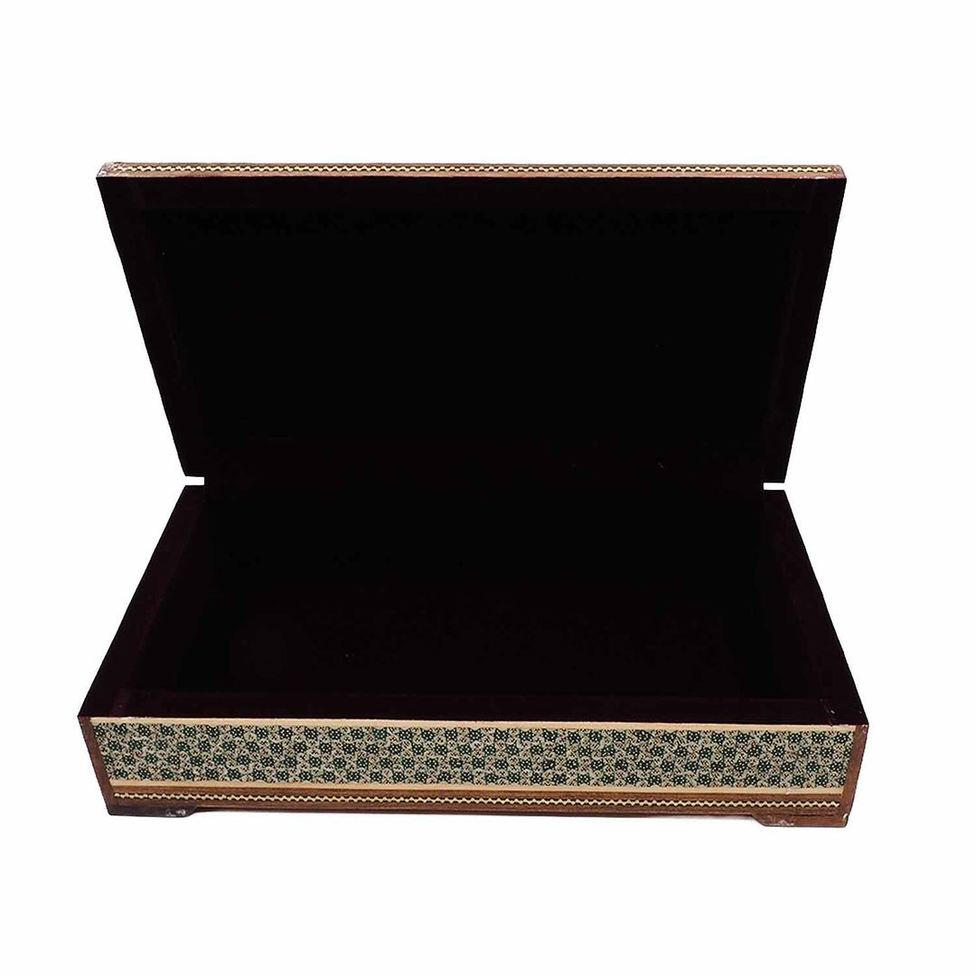 Handcrafted Hatem-Inlaid Wooden Box - WAAH274