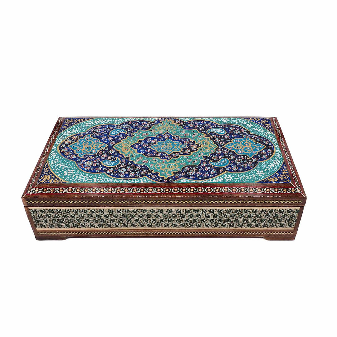 Handcrafted Hatem-Inlaid Wooden Box - WAAH275