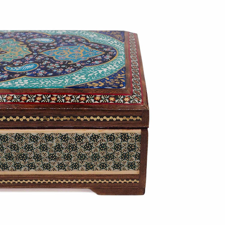 Handcrafted Hatem-Inlaid Wooden Box - WAAH275