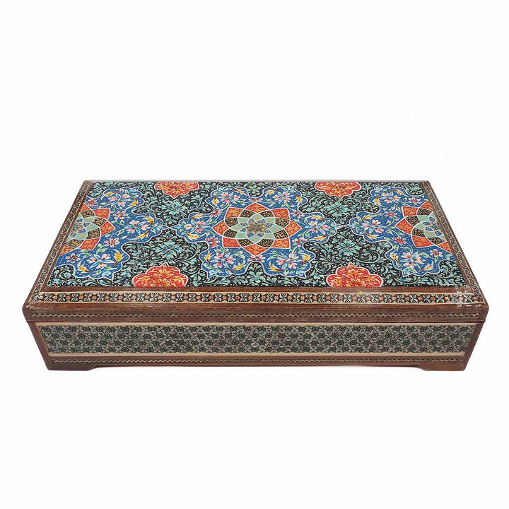 Handcrafted Hatem-Inlaid Wooden Box - WAAH276