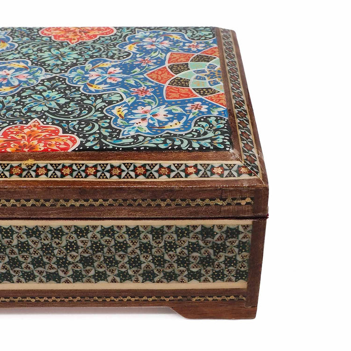Handcrafted Hatem-Inlaid Wooden Box - WAAH276
