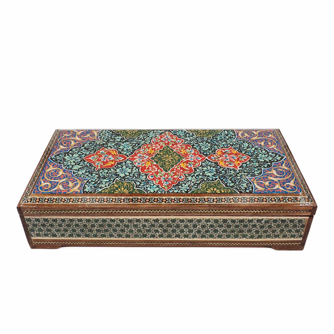 Handcrafted Hatem-Inlaid Wooden Box - WAAH277