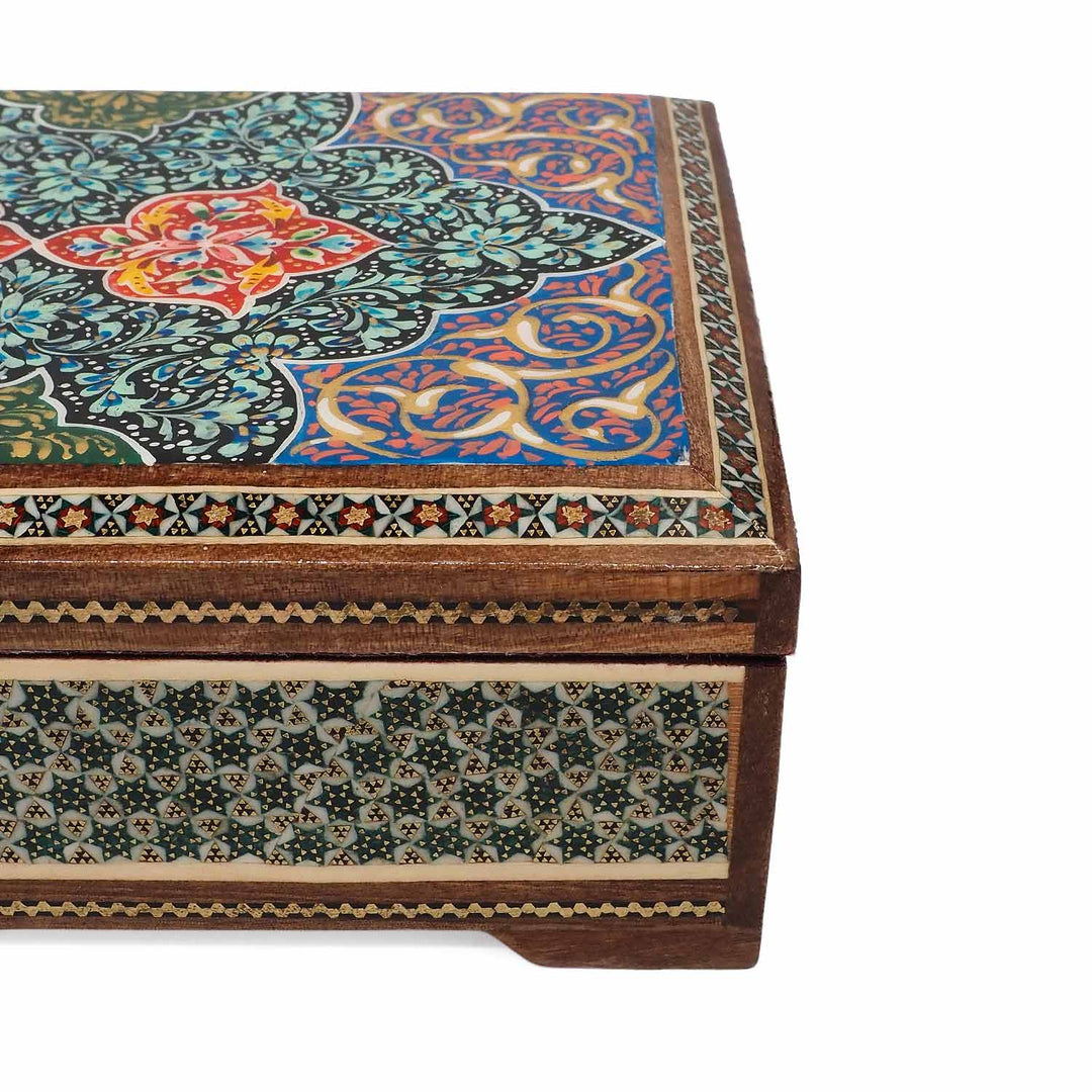 Handcrafted Hatem-Inlaid Wooden Box - WAAH277