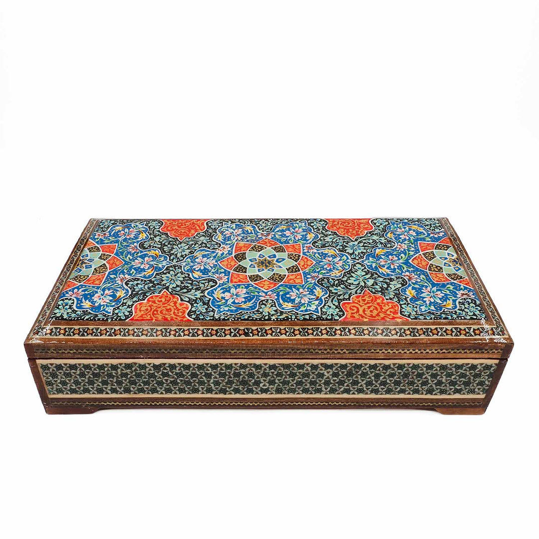 Handcrafted Hatem-Inlaid Wooden Box - WAAH278