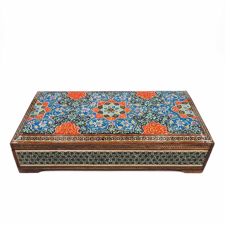 Handcrafted Hatem-Inlaid Wooden Box - WAAH278