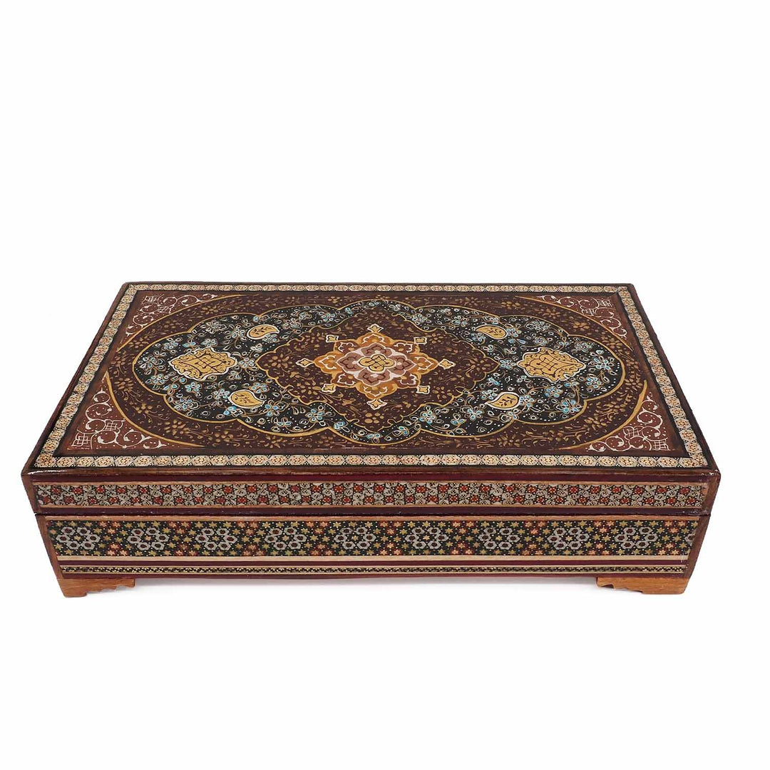 Handcrafted Hatem-Inlaid Wooden Box - WAAH279