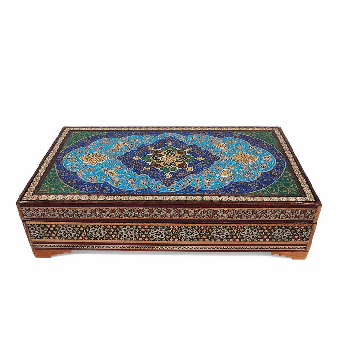 Handcrafted Hatem-Inlaid Wooden Box - WAAH280