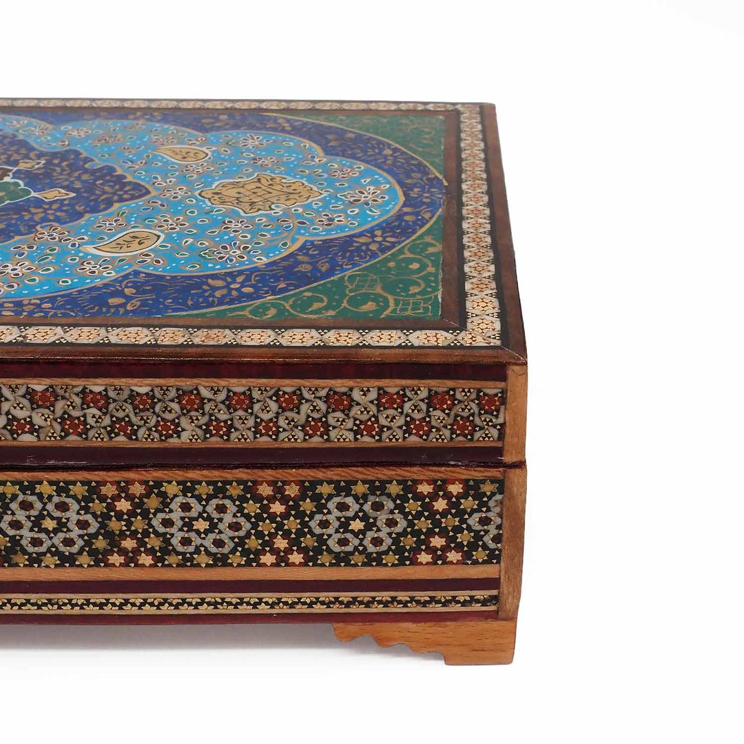 Handcrafted Hatem-Inlaid Wooden Box - WAAH280