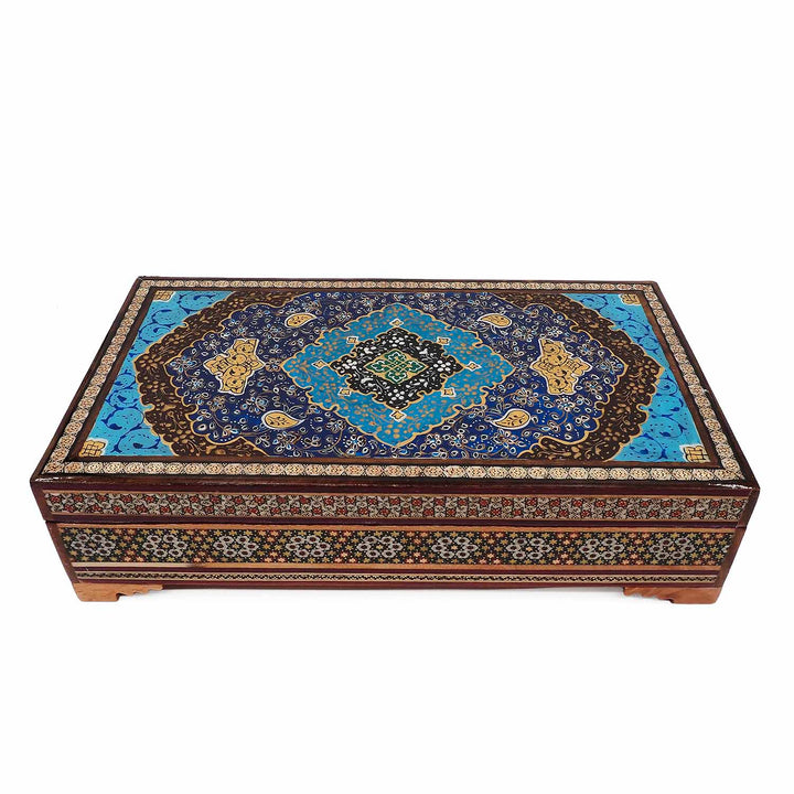 Handcrafted Hatem-Inlaid Wooden Box - WAAH281