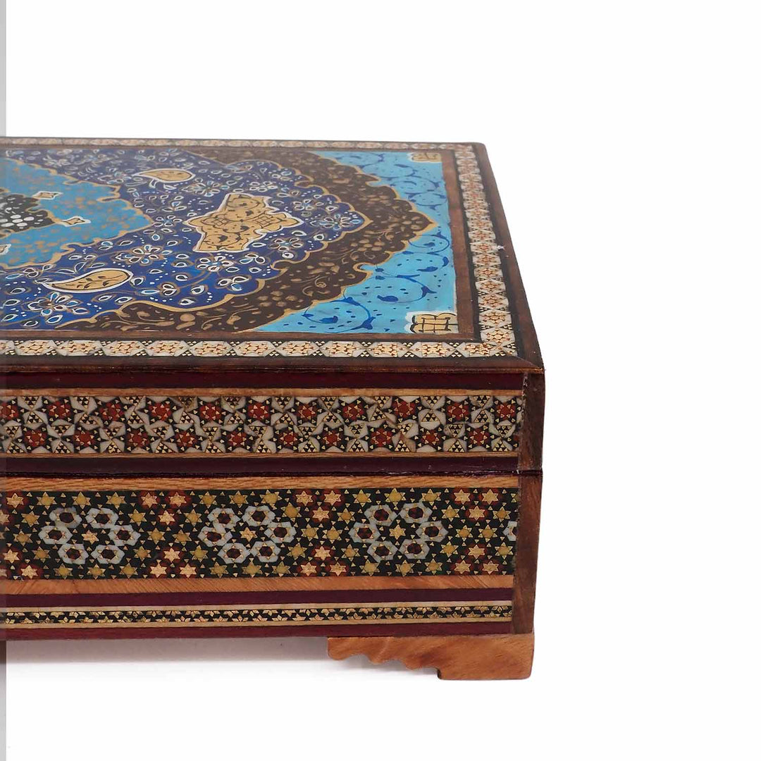 Handcrafted Hatem-Inlaid Wooden Box - WAAH281