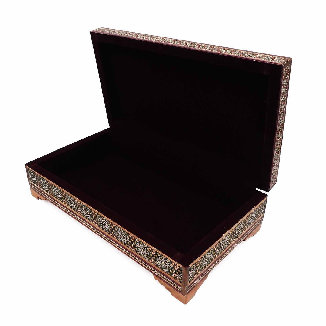 Handcrafted Hatem-Inlaid Wooden Box - WAAH281