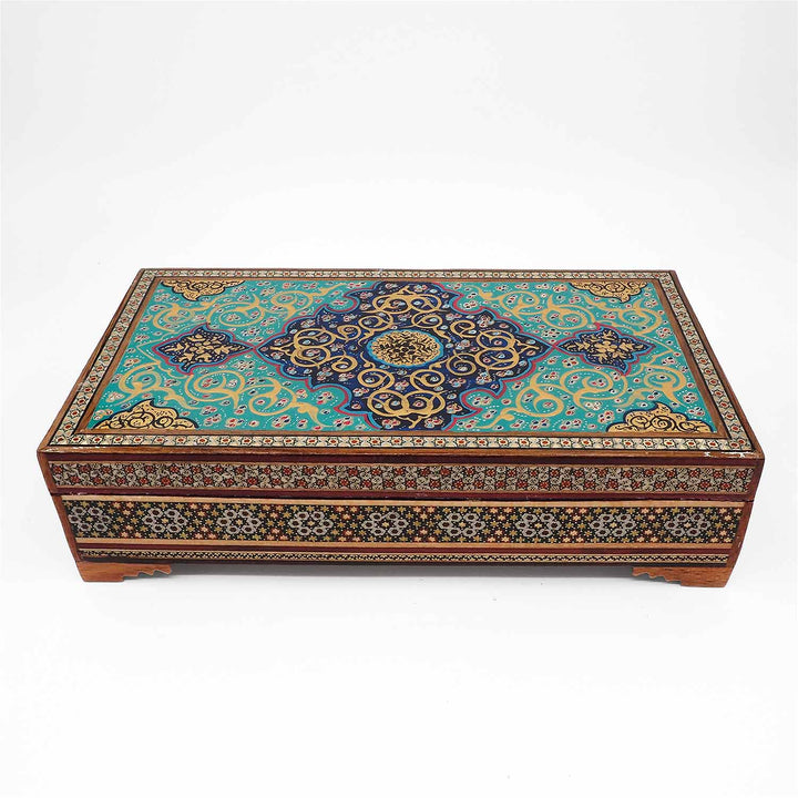 Handcrafted Hatem-Inlaid Wooden Box - WAAH282