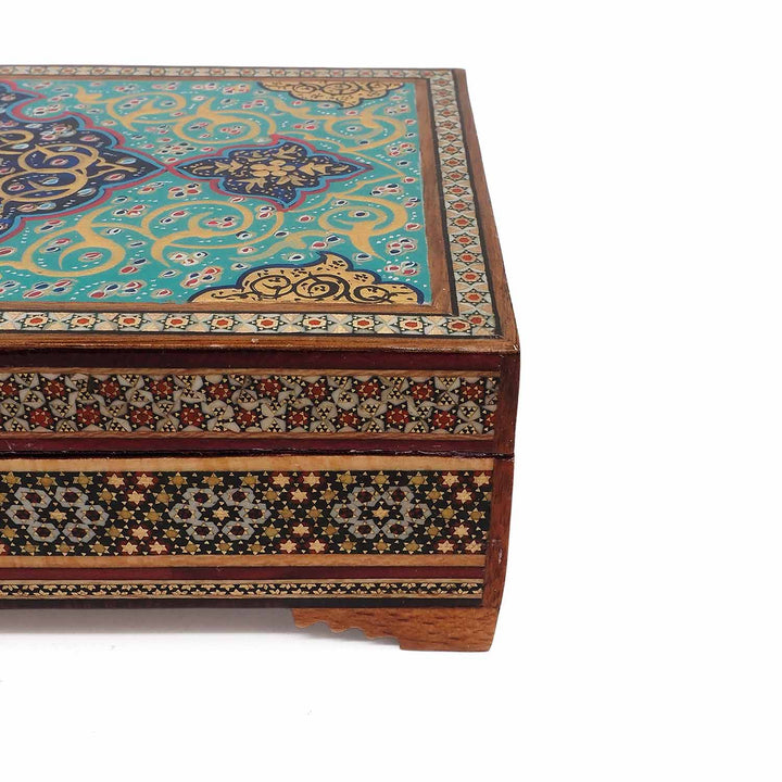 Handcrafted Hatem-Inlaid Wooden Box - WAAH282