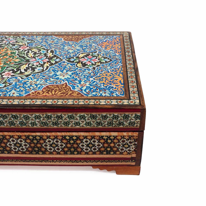 Handcrafted Hatem-Inlaid Wooden Box - WAAH283