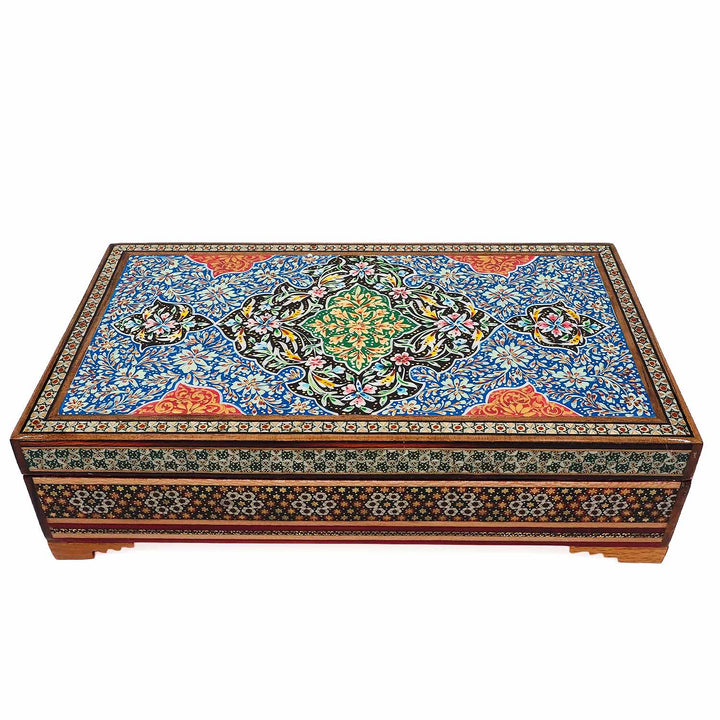 Handcrafted Hatem-Inlaid Wooden Box - WAAH284