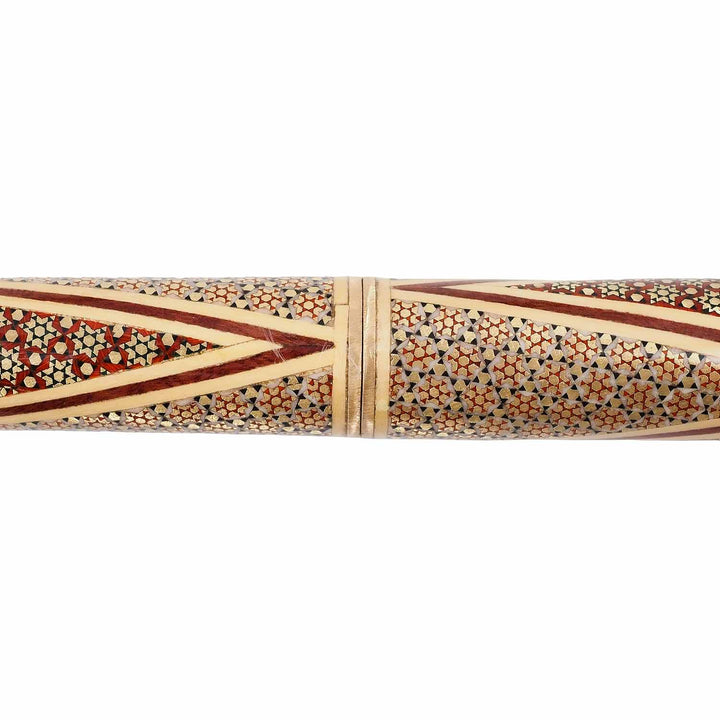 Handcrafted Hatem-Inlaid Wooden Walking Cane with Carrying Case - WAAH285