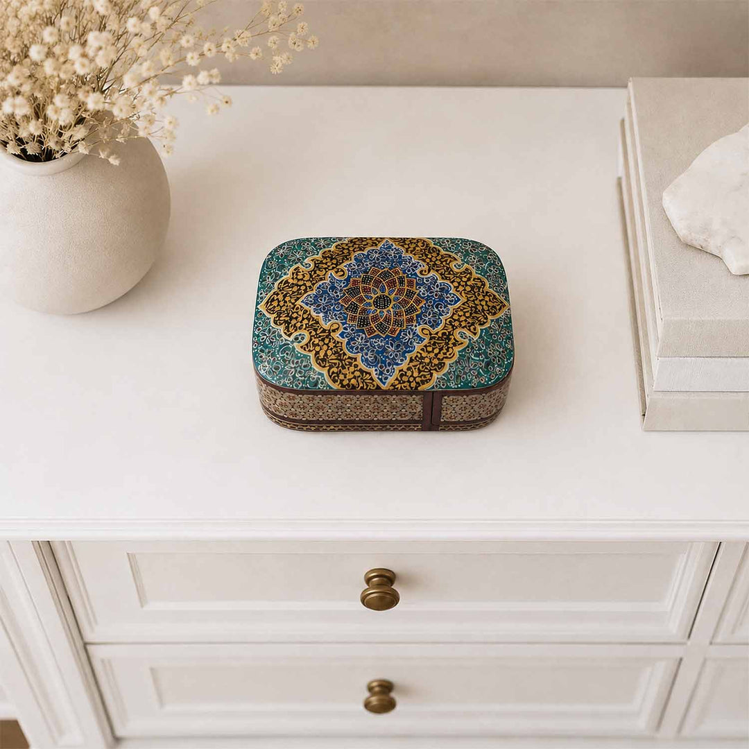 Handcrafted Hatem Inlaid Wooden Decorative Box with Drawer - WAAH316