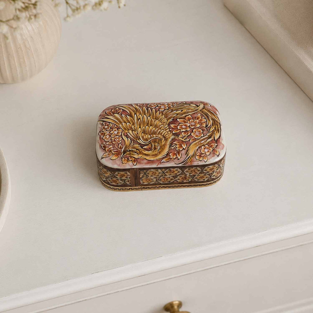 Handcrafted Hatem Inlaid Wooden Decorative Box with Drawer - WAAH317