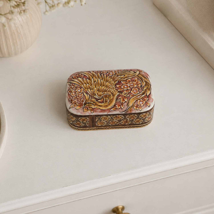 Handcrafted Hatem Inlaid Wooden Decorative Box with Drawer - WAAH317