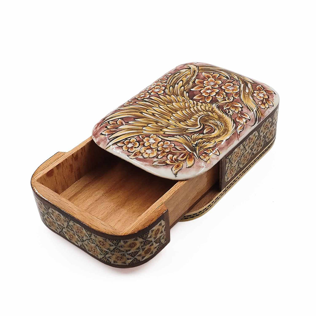 Handcrafted Hatem Inlaid Wooden Decorative Box with Drawer - WAAH317