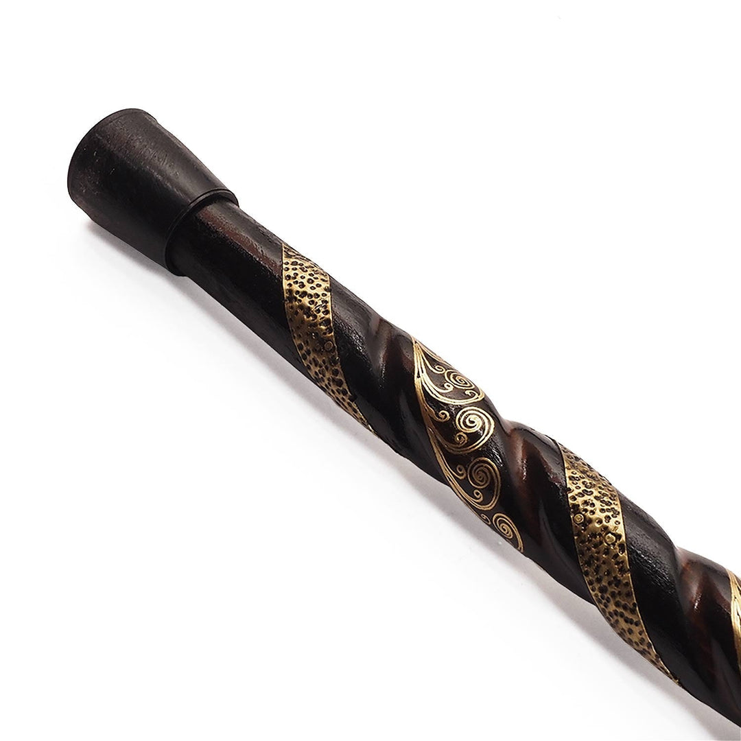 Handcrafted Copper-Inlaid Wooden Walking Cane - WAAH335