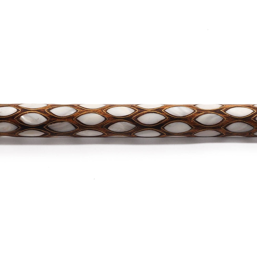 Handcrafted Mother-of-Pearl Inlaid Wooden Walking Cane - WAAH336
