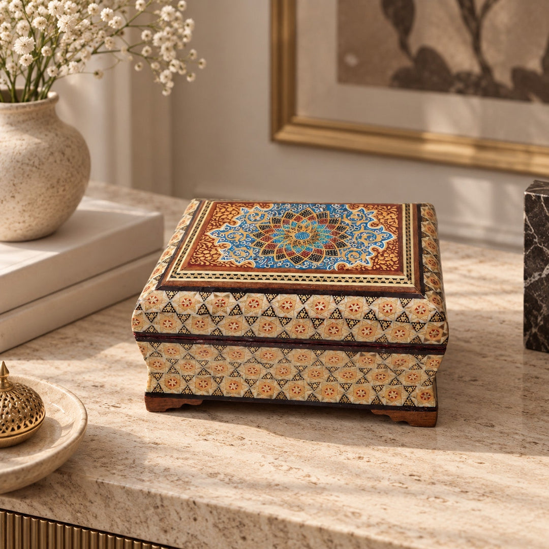 Handcrafted Hatem Inlaid Wooden Decorative Box - WAAH351