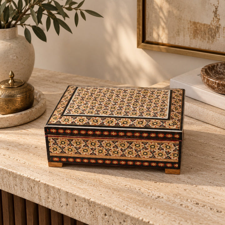 Handcrafted Hatem Inlaid Wooden Decorative Box - WAAH354