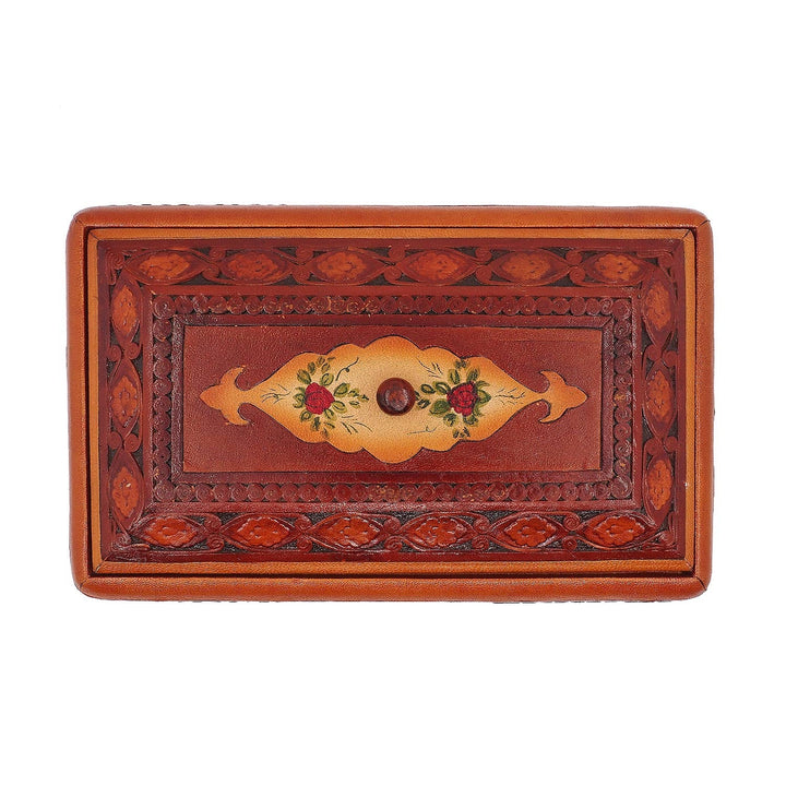 Leather-Covered Wooden Decorative Box (Medium Size) - WAAH361