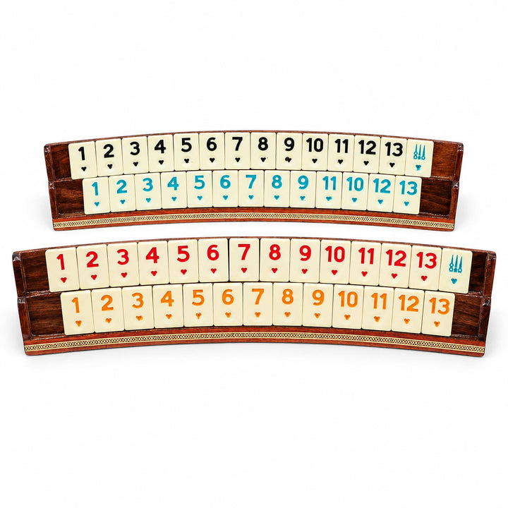 Handcrafted Wooden Okey Set with Hatemkâri Inlay - WAAH384
