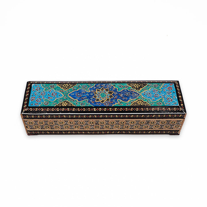 Traditional Motif | Handcrafted Hatem-Inlaid Wooden Box - WAAH387