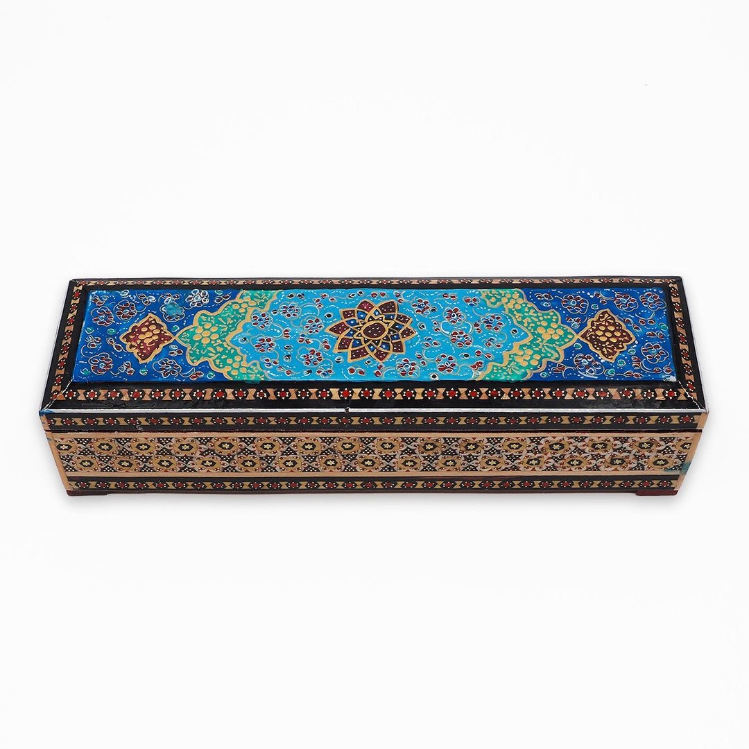 Traditional Motif | Handcrafted Hatem-Inlaid Wooden Box - WAAH388