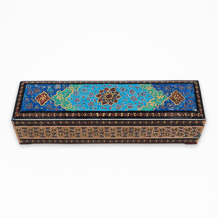 Traditional Motif | Handcrafted Hatem-Inlaid Wooden Box - WAAH388
