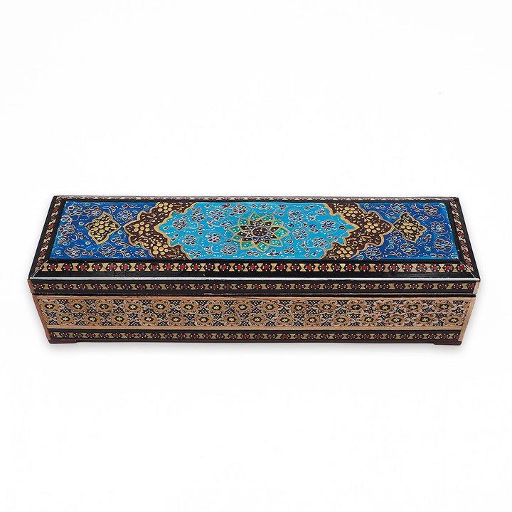 Traditional Motif | Handcrafted Hatem-Inlaid Wooden Box - WAAH389