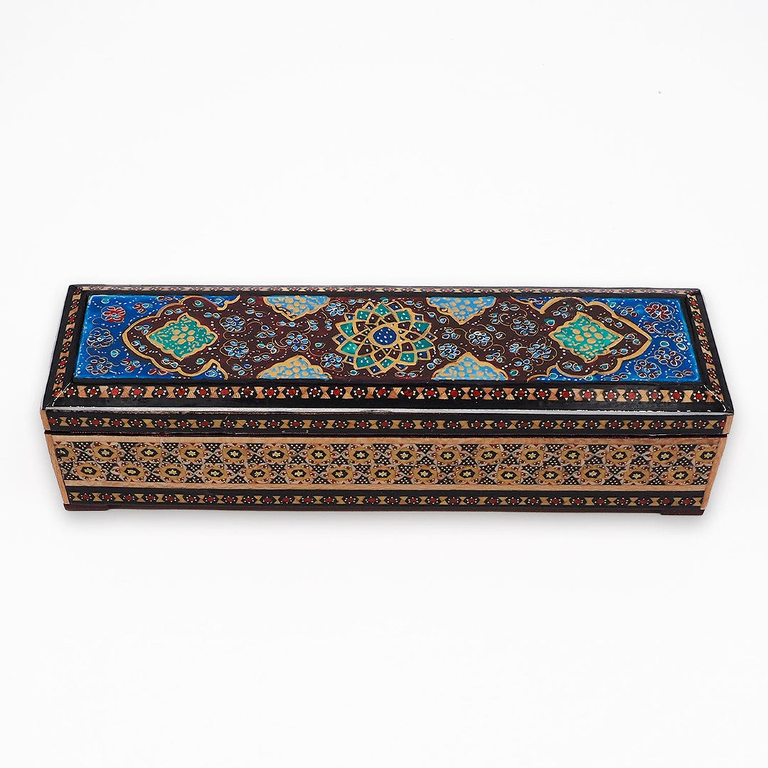 Traditional Motif | Handcrafted Hatem-Inlaid Wooden Box - WAAH392