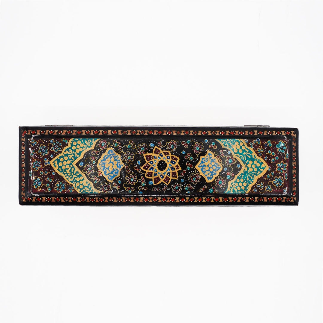 Traditional Motif | Handcrafted Hatem-Inlaid Wooden Box - WAAH393