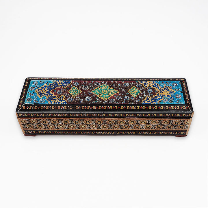 Traditional Motif | Handcrafted Hatem-Inlaid Wooden Box - WAAH395
