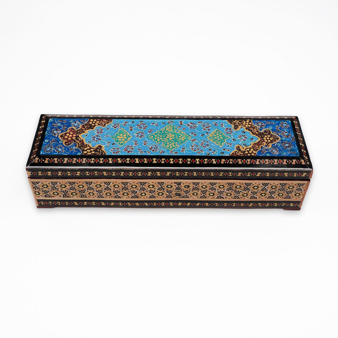 Traditional Motif | Handcrafted Hatem-Inlaid Wooden Box - WAAH396
