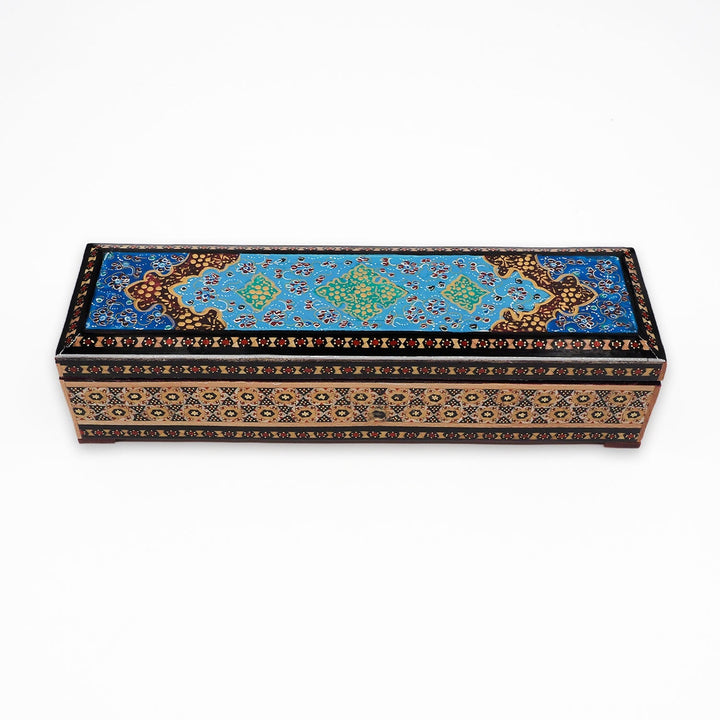 Traditional Motif | Handcrafted Hatem-Inlaid Wooden Box - WAAH396